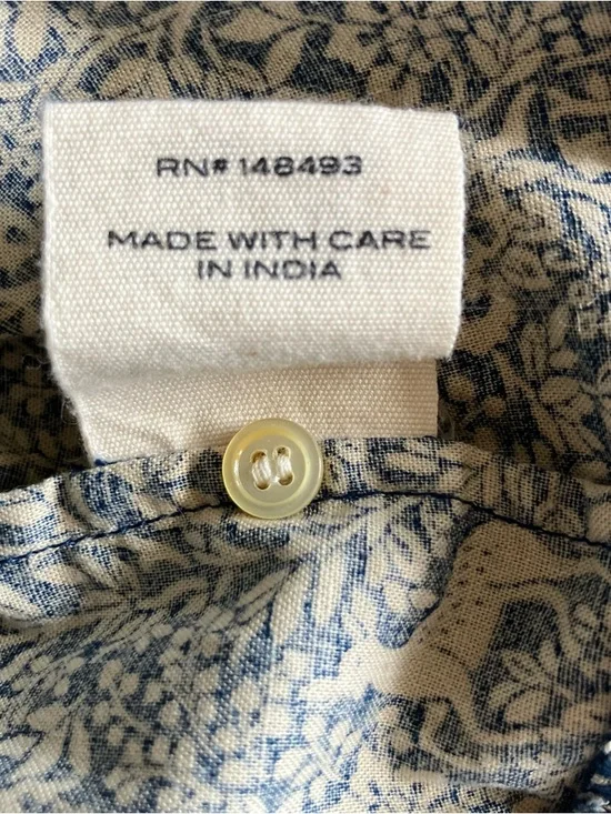 DÔEN Leda Dress in Cream Blue Prancing Fawn Floral - Size XS - Picture 12 of 12